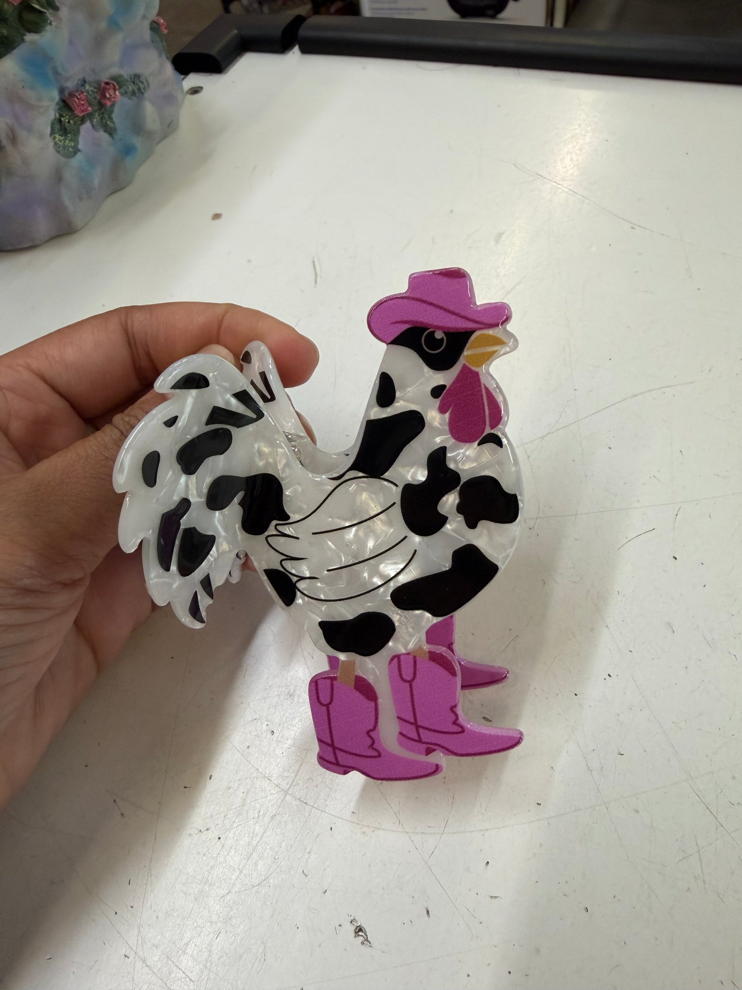 Chicken Hair Claw Clip, Pink