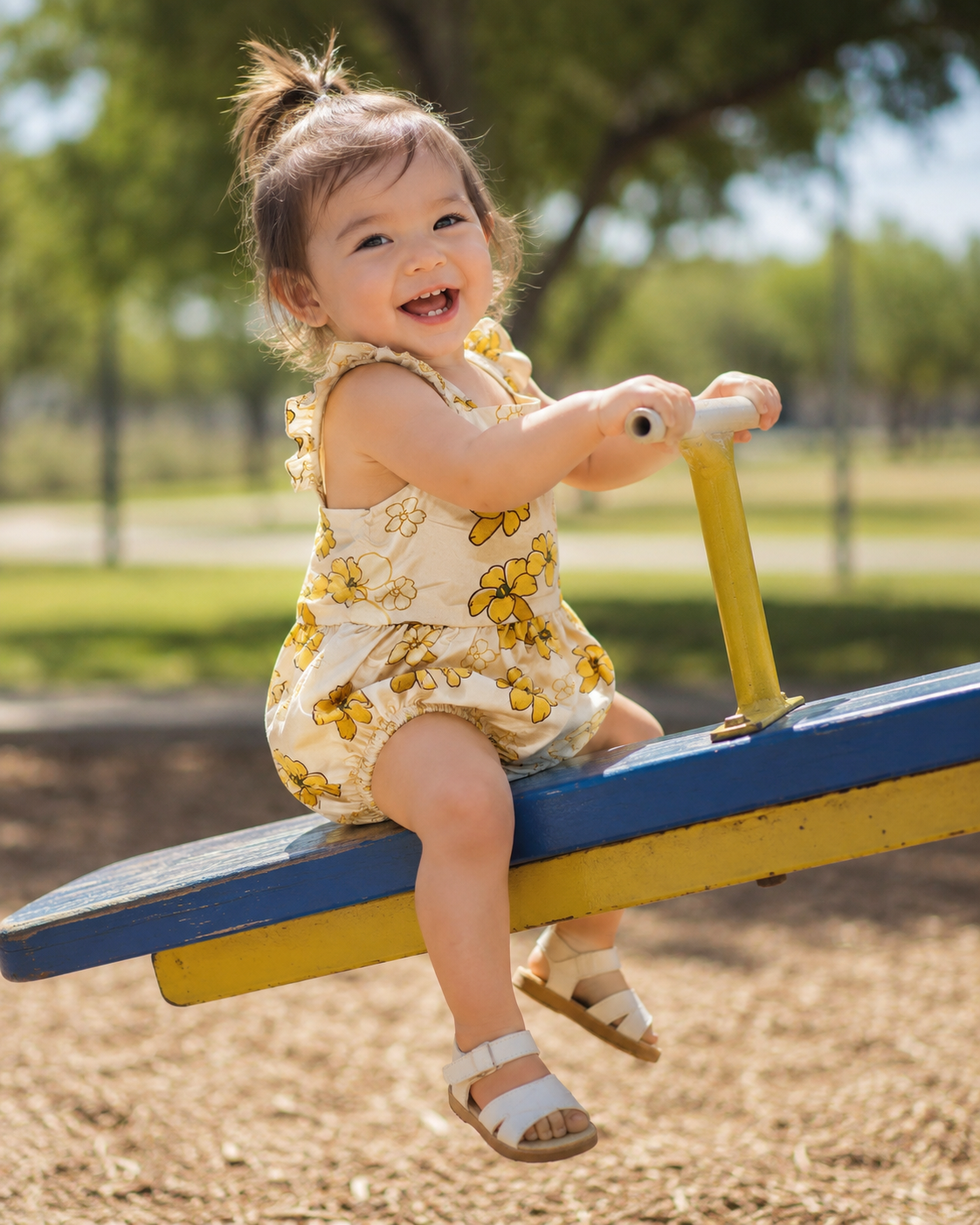 Orange Puakenikeni Bubble Romper