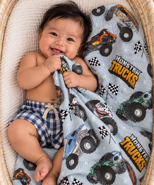 Little Manini Monster Truck Swaddle