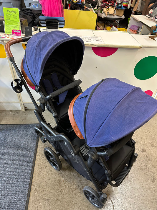 Contours Curve Double Stroller, Navy Blue