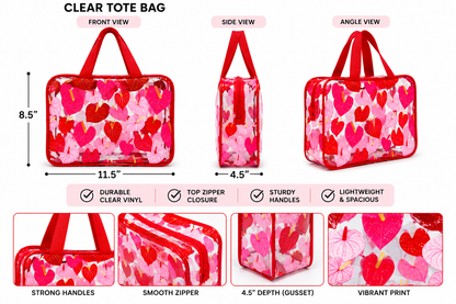 12” Clear Zip Bag, Anthurium