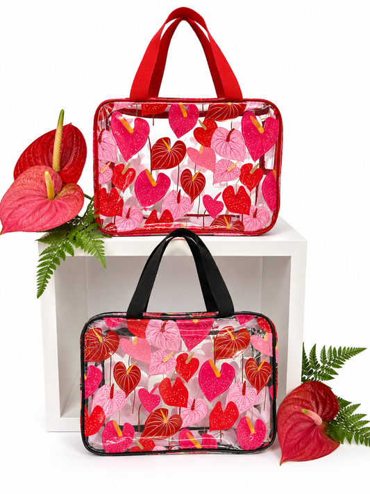 12” Clear Zip Bag, Anthurium