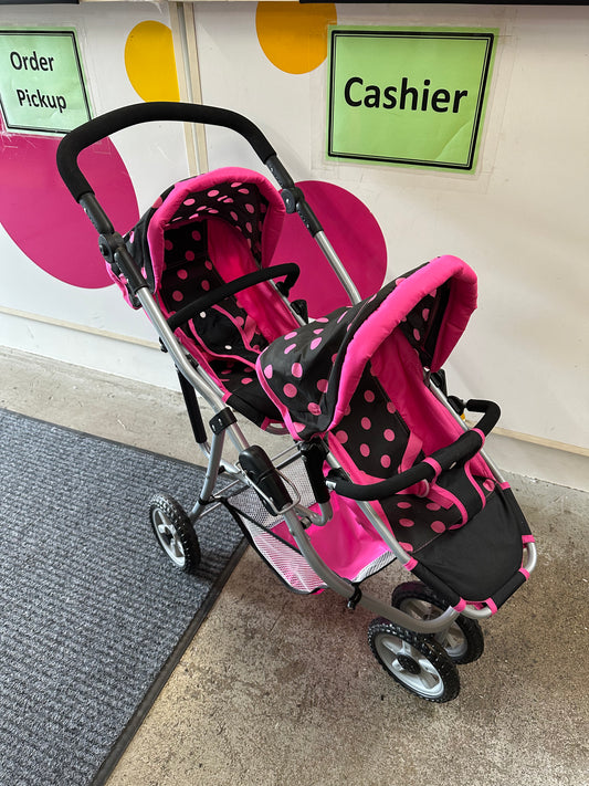 Baby Doll Double Stroller, Polka Dot