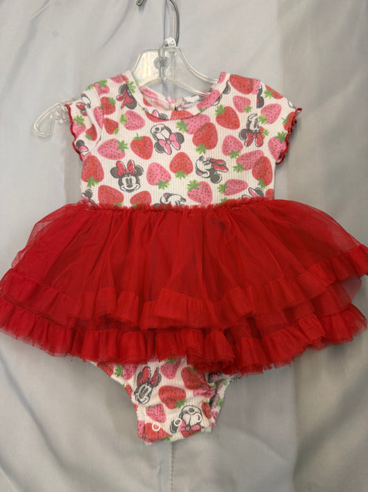 Disney Baby Minnie & Strawberry Onesie, 12M