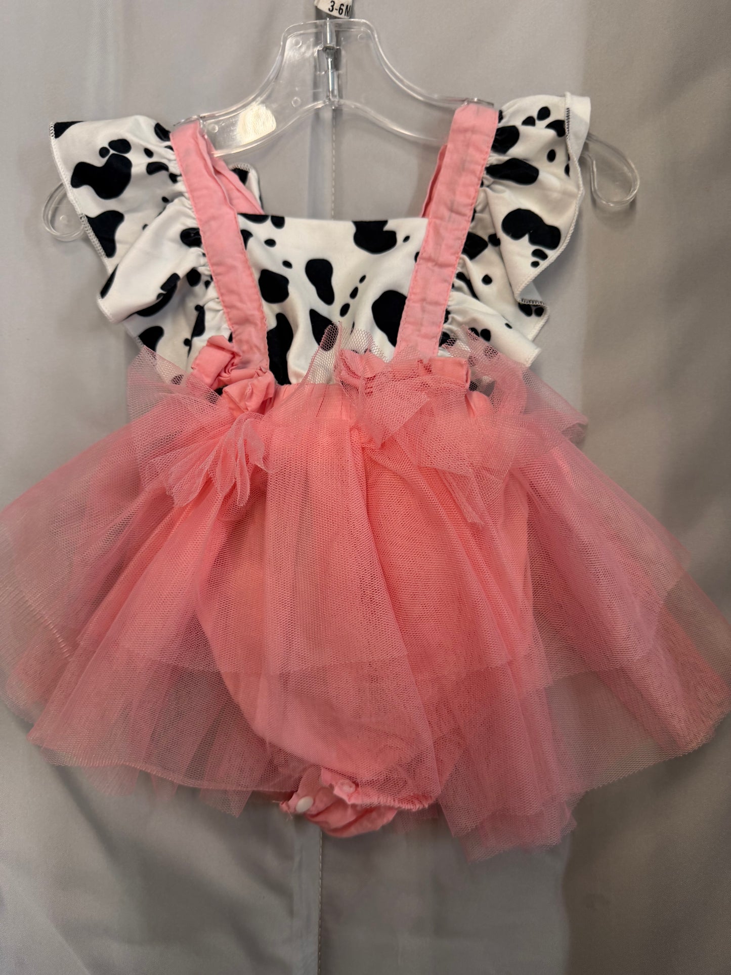Cow Print Overall, 3-6M