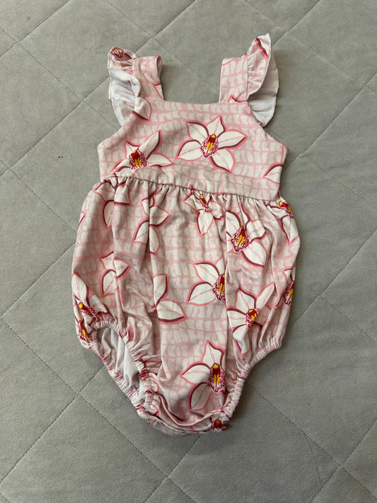 Kulewa Co Pink Hebrew & Orchid Hauoli Romper, Size 18-24M