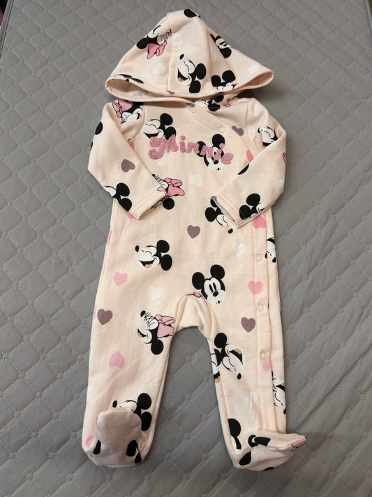 New Disney Minnie Hooded Coverall, 3-6M