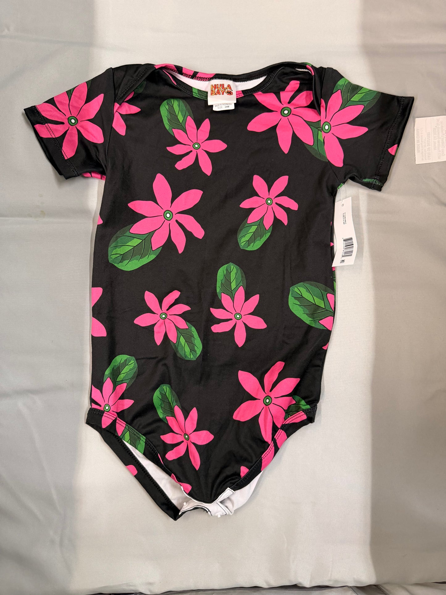 New Hula Bay Pink Tiare Onesie, 24M