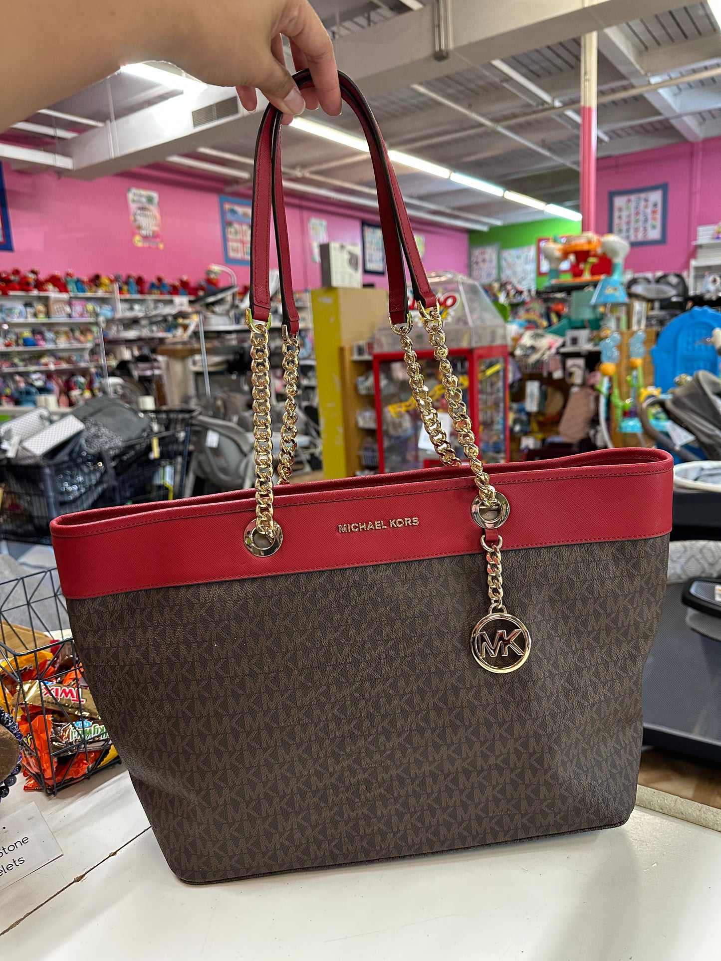 New Michael Kors Purse, Red/Brwn