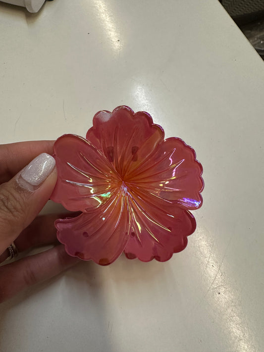 Hibiscus Claw Clip, Pink