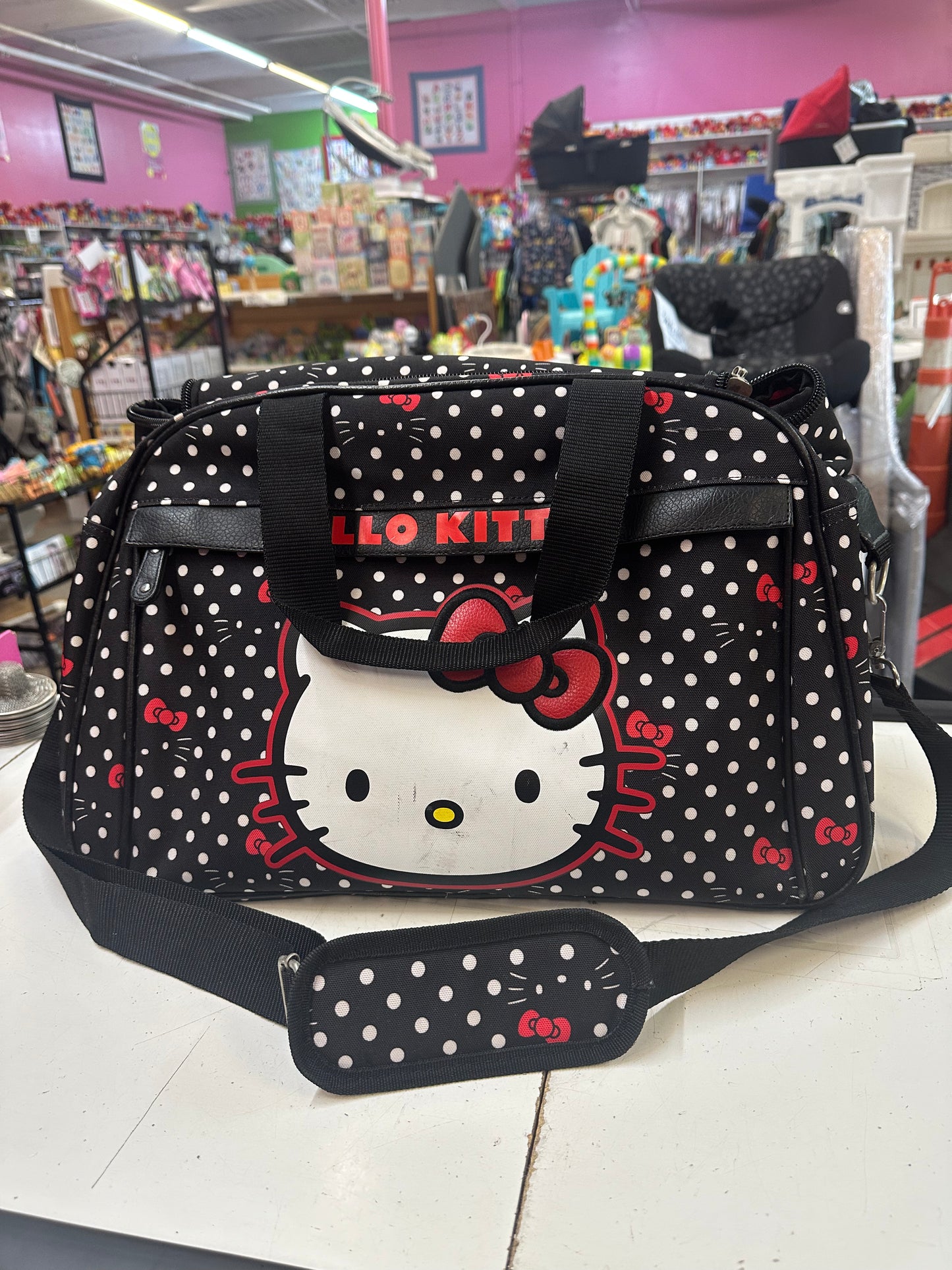 Hello Kitty Duffle Bag, Polka Dots