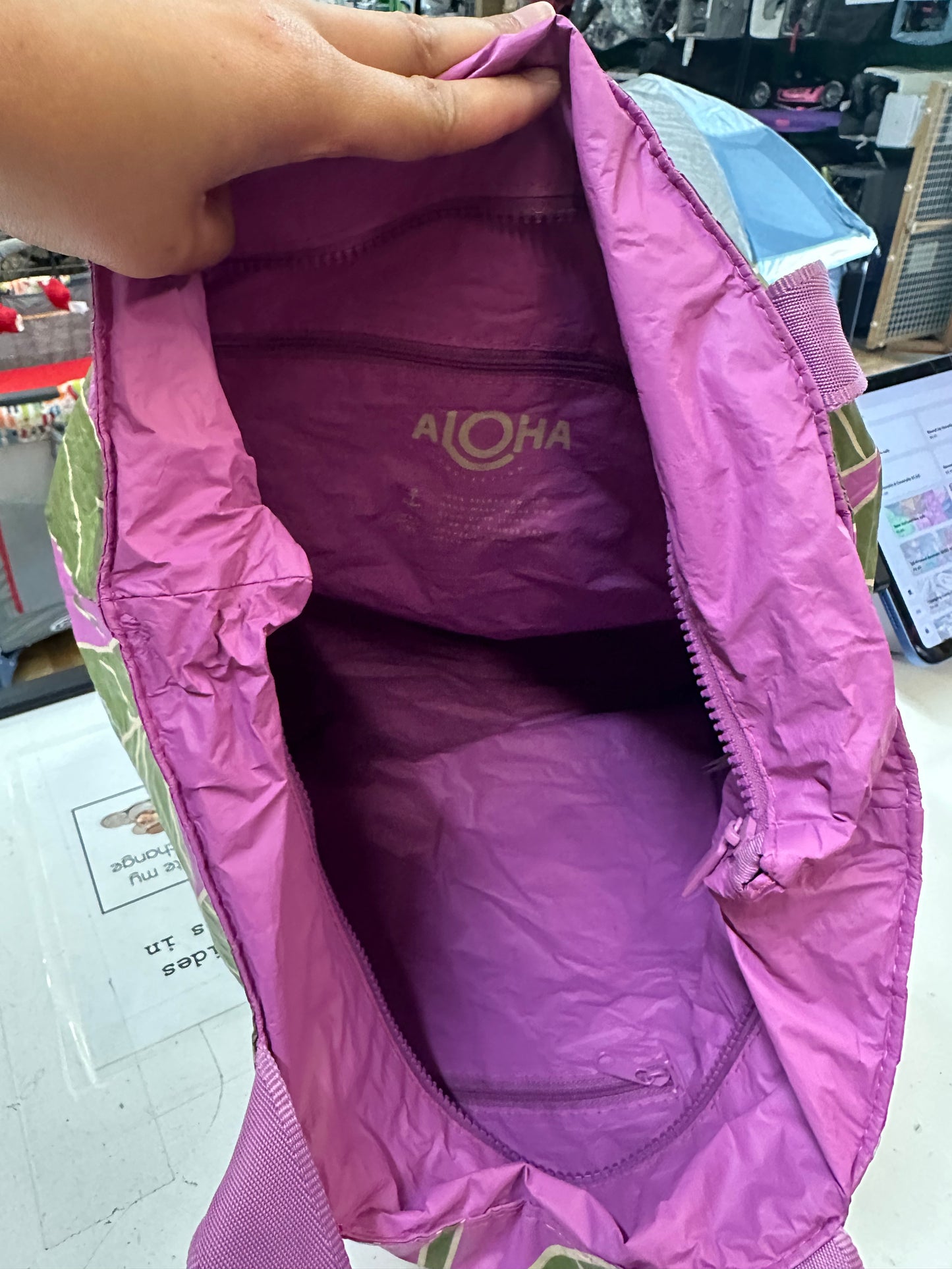 Aloha Collection Day Tripper Tote Bag, Purple Kalo