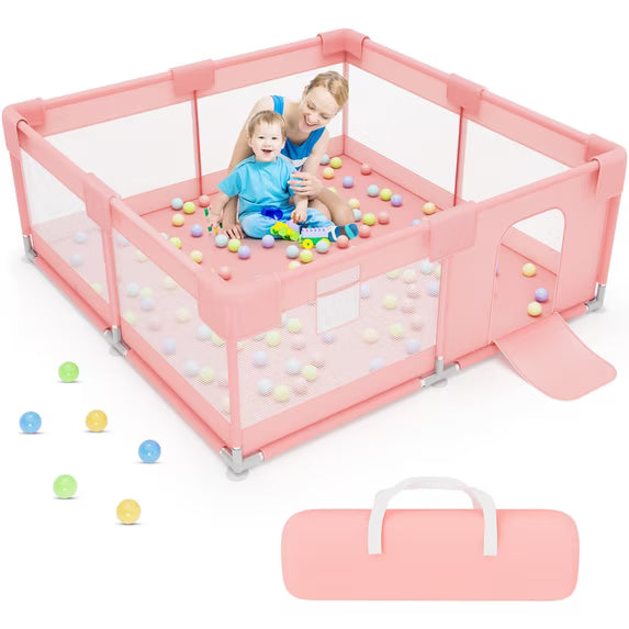 NEW Baby Playpen w/ Bag, 50"x50" Pink