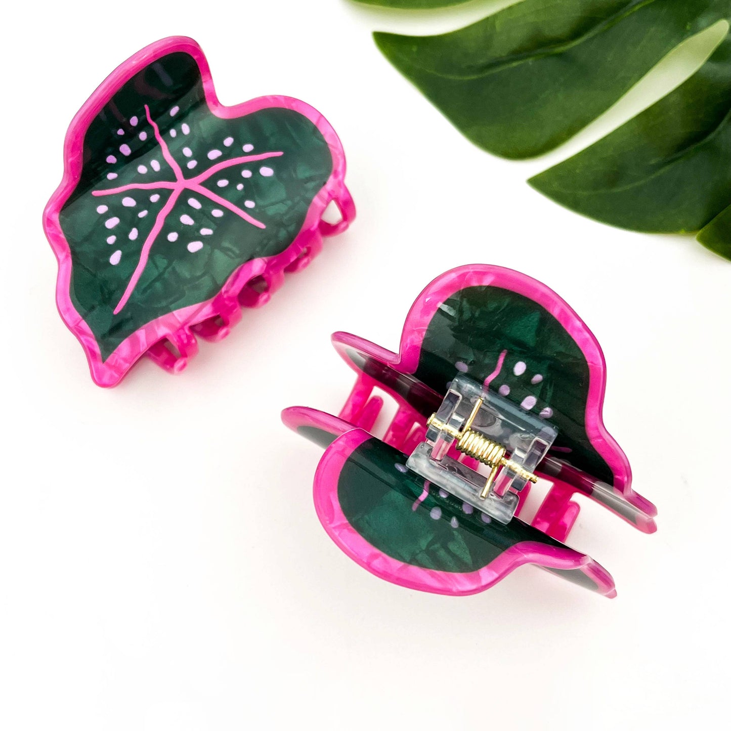 Green Leaf Hair Claw Clip
