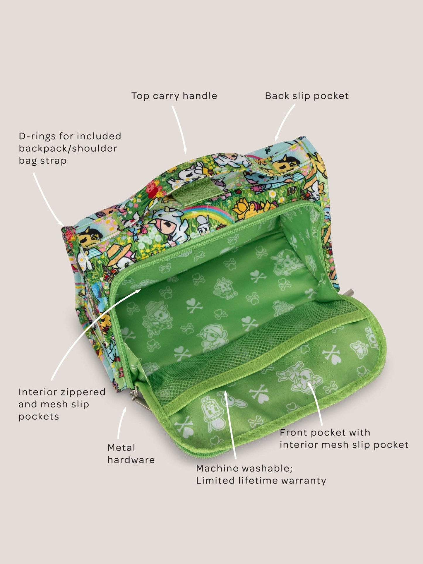 Tokidoki The Bestie Small Messenger Handbag - Meadow Blooms