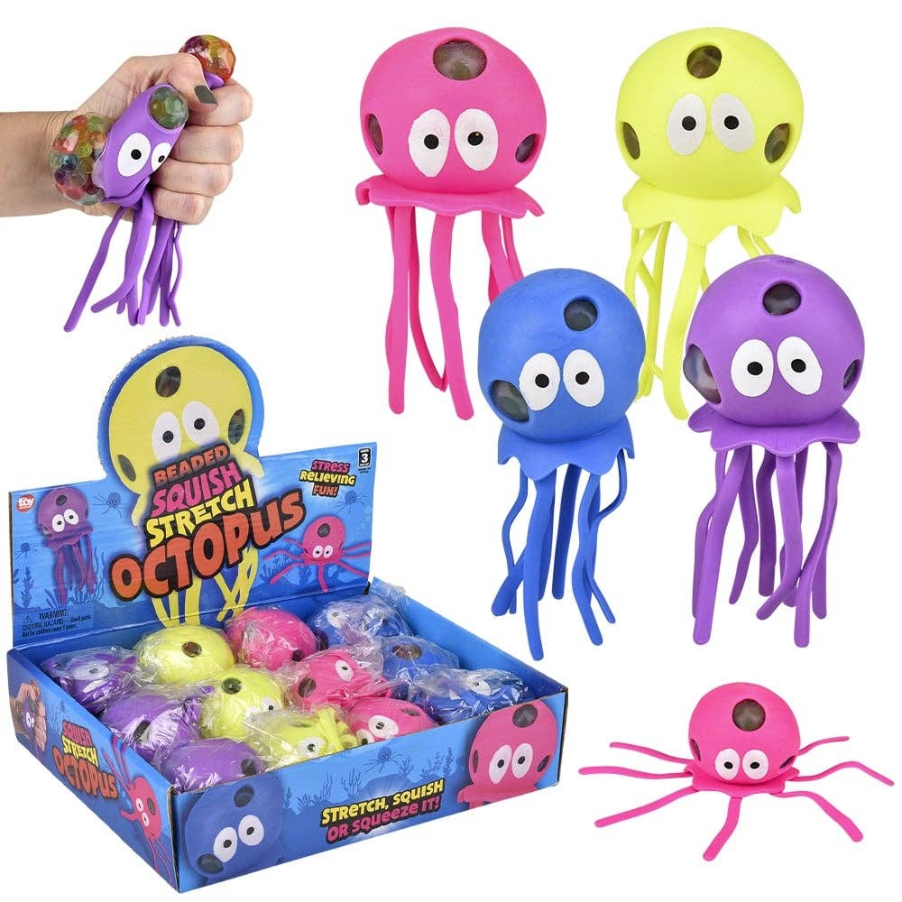 5.5" Squish & Stretch Beaded Octopus