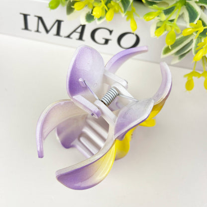 Plumeria Claw Clip, Light Purple