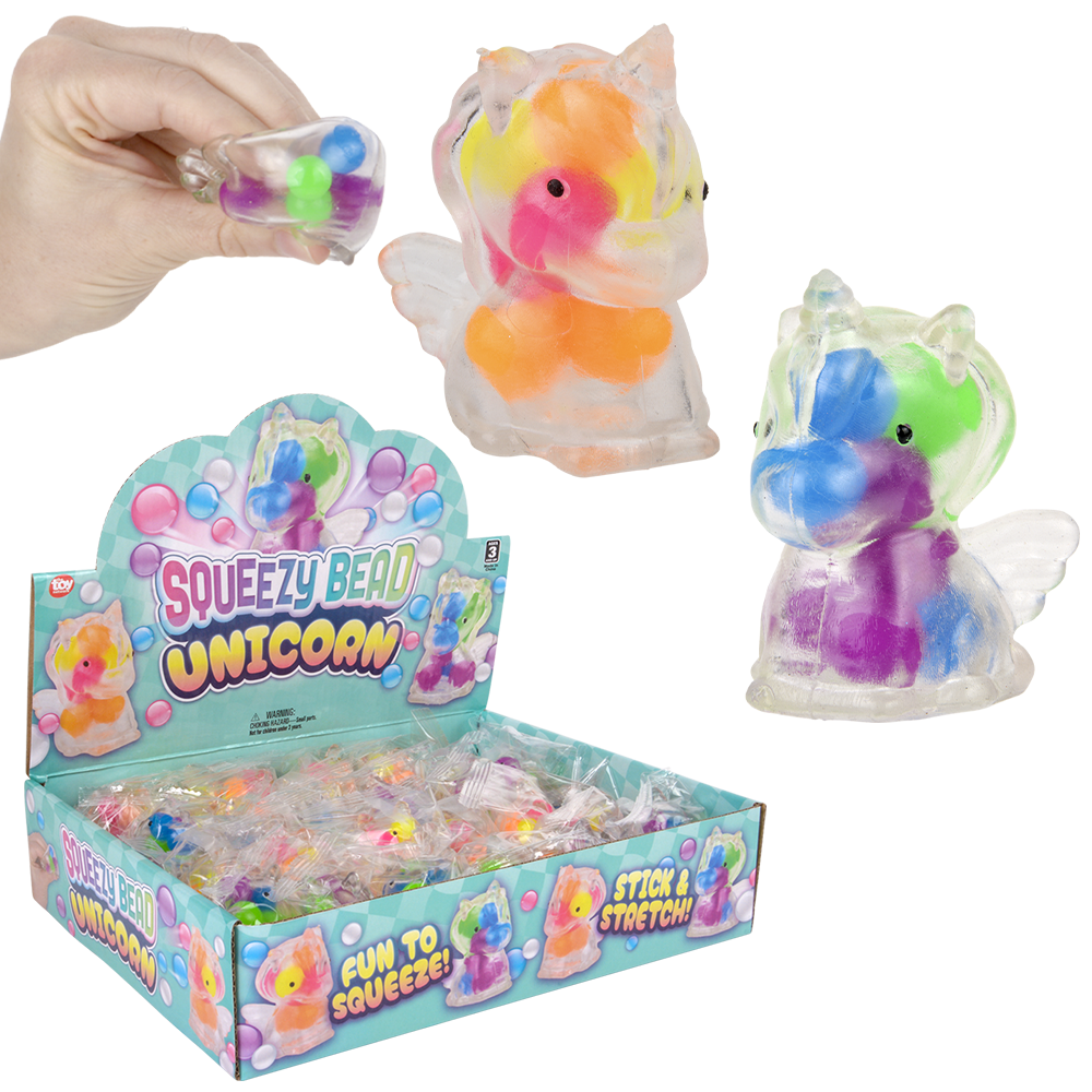 (T) 2" SQUEEZY BEAD UNICORN