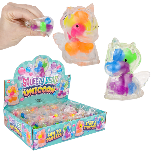 (T) 2" SQUEEZY BEAD UNICORN