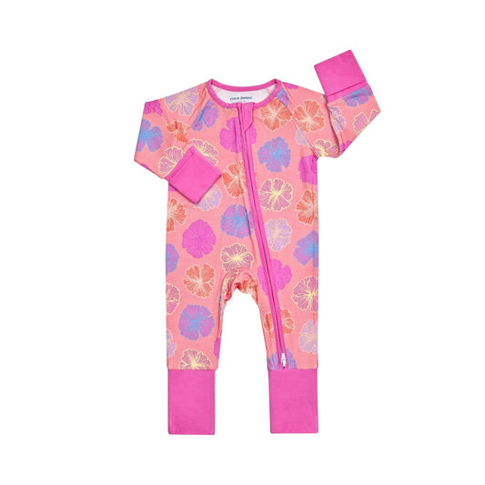 Seaflower Bamboo Coverall: 18-24M