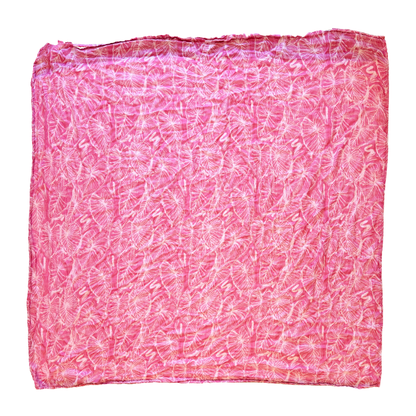 Pink Kalo Scribble Bamboo Muslin Kapa Moe (Swaddle Blanket)