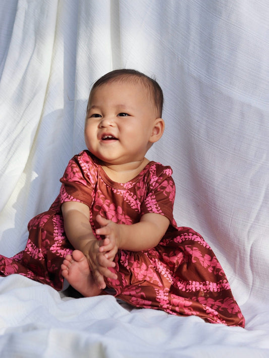 Brown Lei Puakenikeni tee Dress