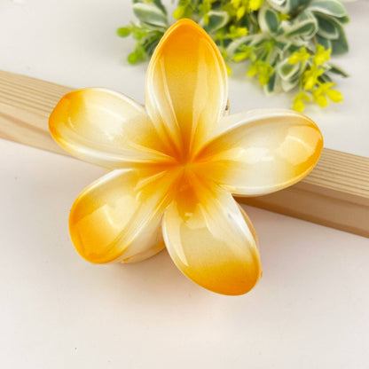 Plumeria Claw Clip, Orange
