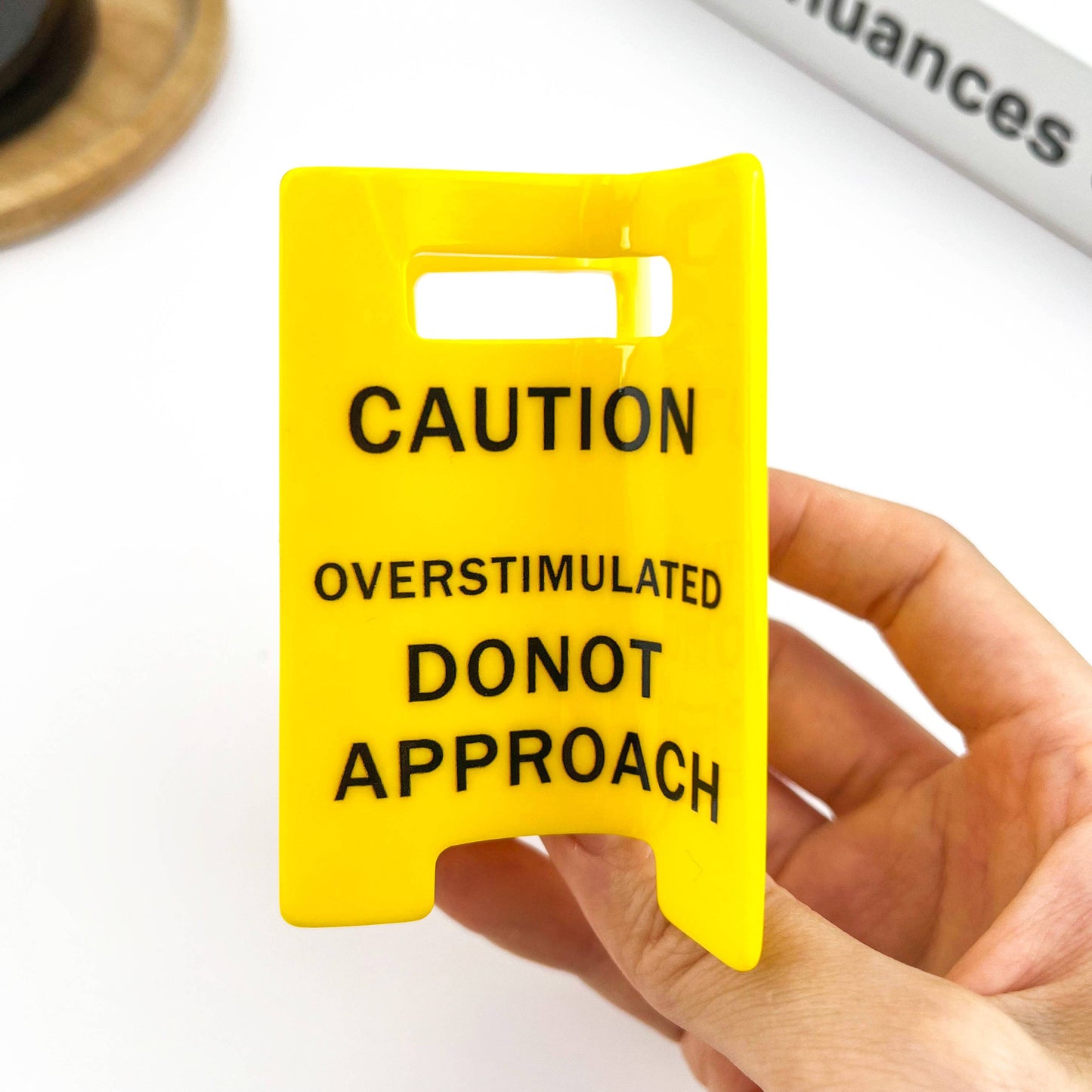Caution Sign Hair Claw Clip: Yellow