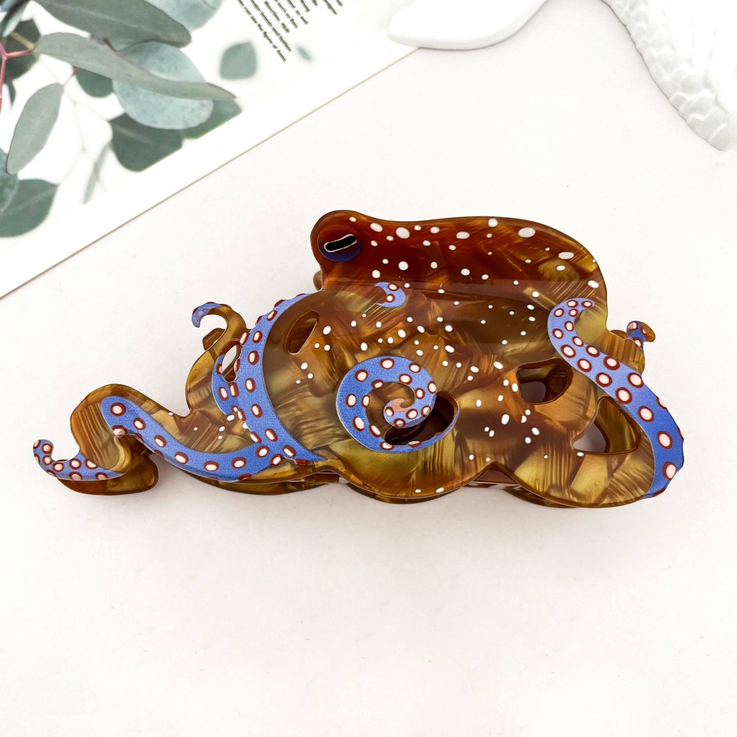 Octopus Claw Clip, Brown
