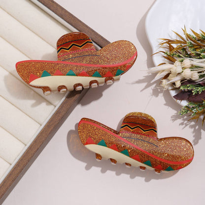 Glitter Sombrero Hair Claw Clip