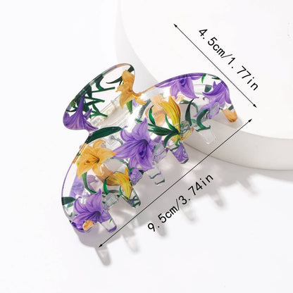 Lily Claw Clip: Purple Yellow