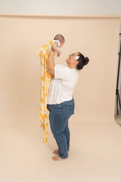 Yellow Pua Melia Kapa Moe - Hawaiian Bamboo Swaddle
