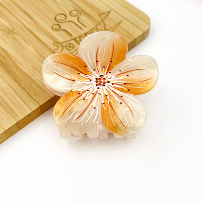Sweet Plum Blossom Hair Claw Clip, Vacation Hair Clip: Red