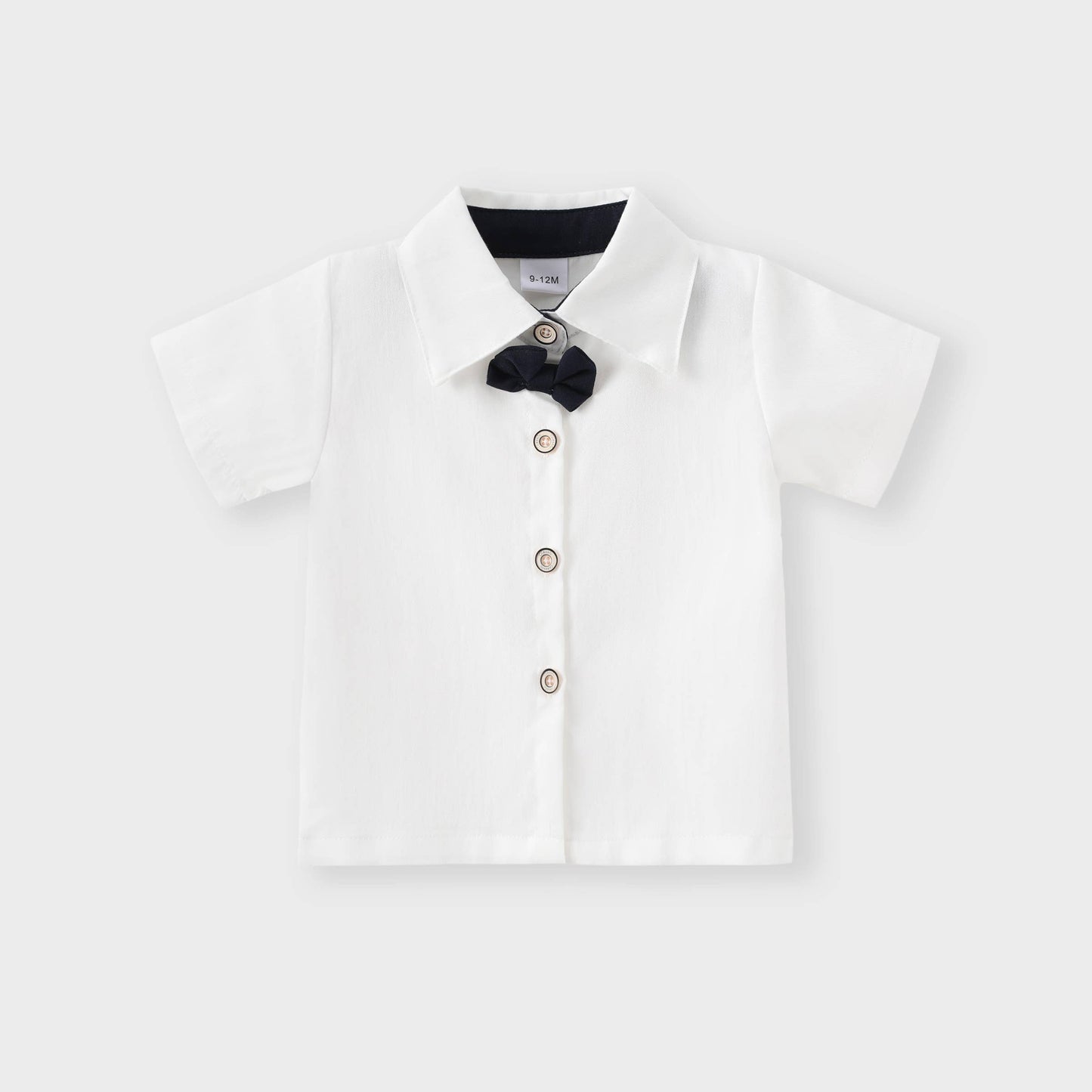 Bow Tie Shirt Shorts Set: Green / 3 Years