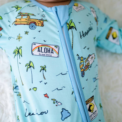 We Go Holoholo Bamboo Coverall: 3-6M