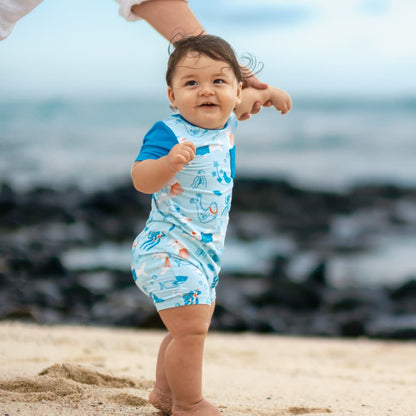 Reef Rascals Shortie Bamboo Romper: 12-18M