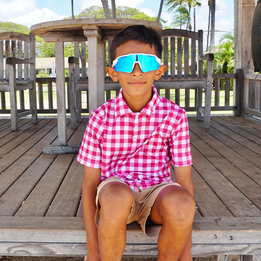 Magenta Gingham Collared Shirt