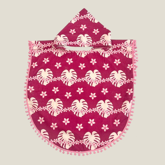 Magenta Kanani Pom Pom Hooded Towel