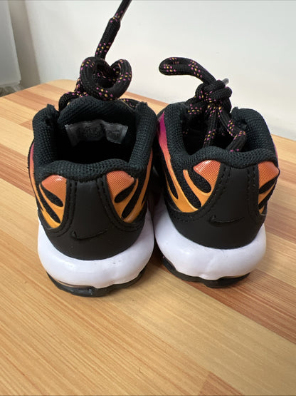 Nike Air Max Plus TD Girl Shoe 4C Black Pink Orange Sneakers DX9266-001