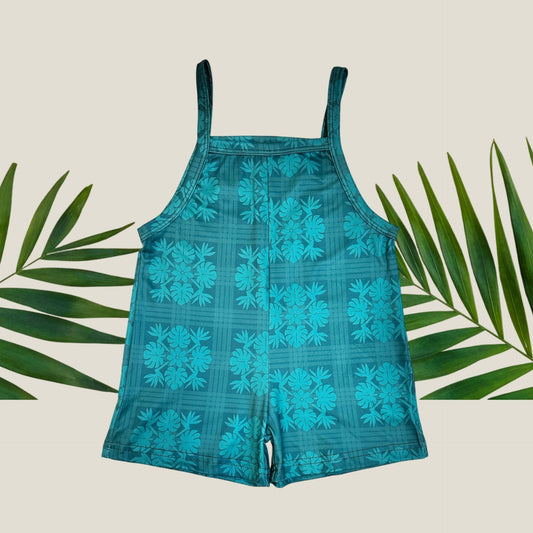 Teal Tropical Palaka Ari Romper