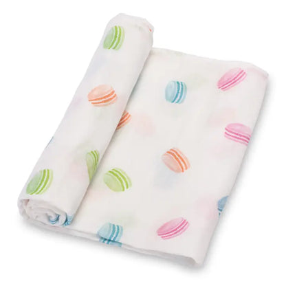 Lollybanks Muslin Swaddle Blanket, Macarons