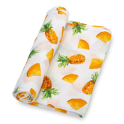 Lollybanks Muslin Swaddle Blanket, Pineapple