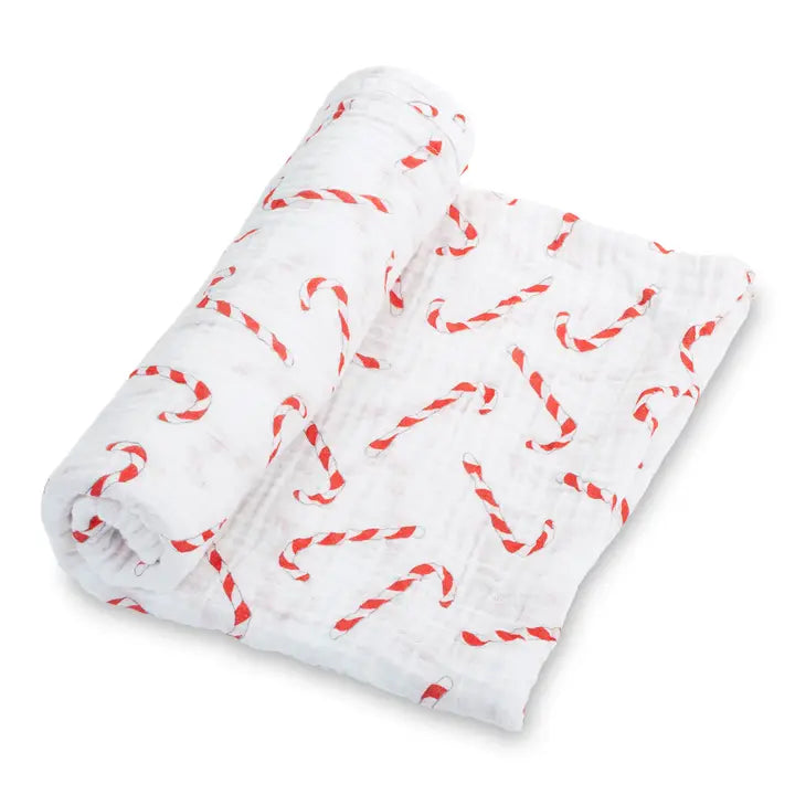 Lollybanks Muslin Swaddle Blanket, Candycane