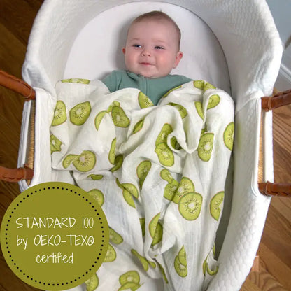 Lollybanks Muslin Swaddle Blanket, Kiwi