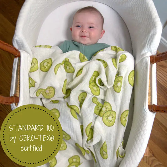 Lollybanks Muslin Swaddle Blanket, Kiwi